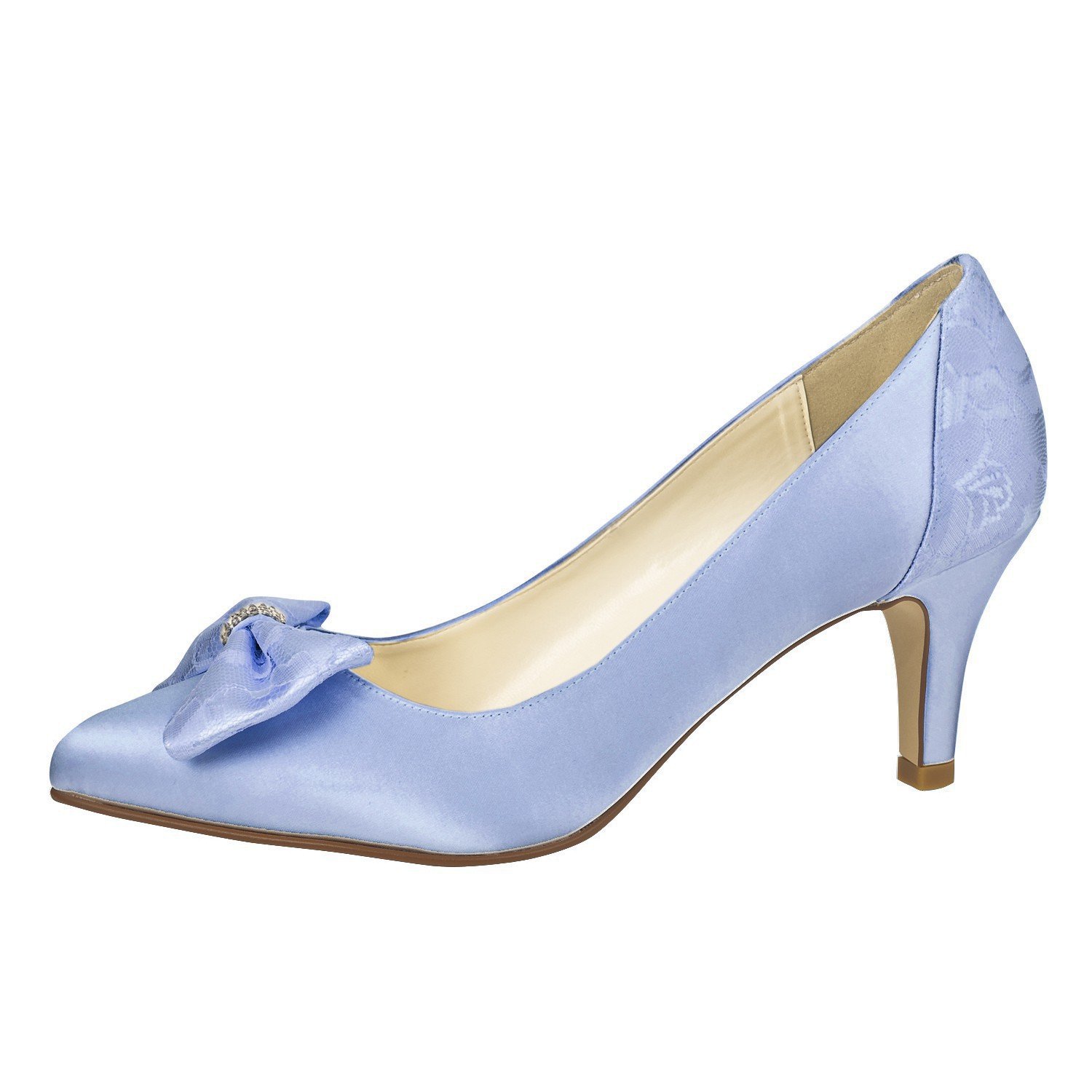 Rainbow Club Embellished Else Pumps Ivory Satin Spitze