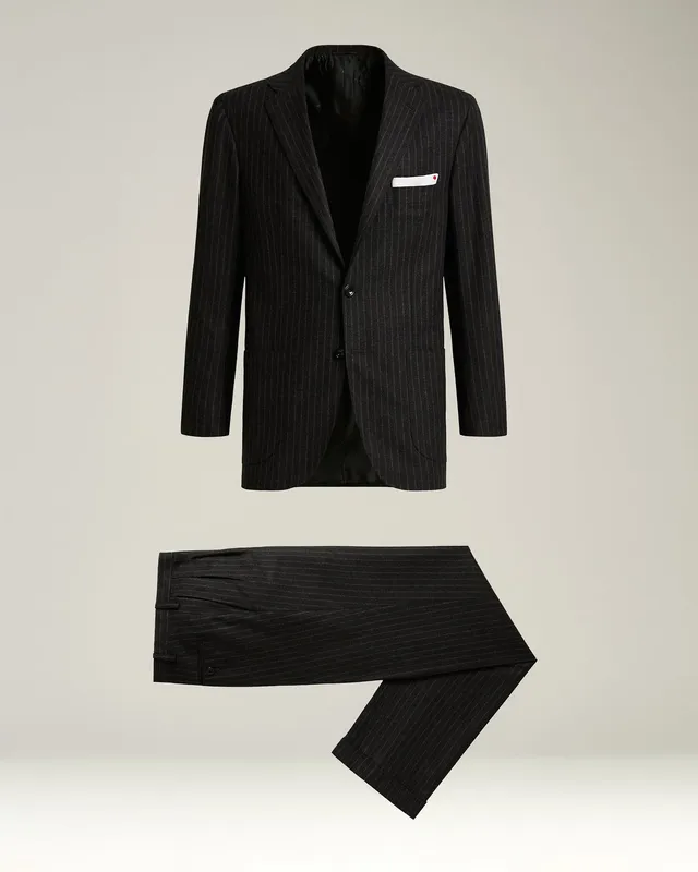 Kiton Suits Anzug Wolle Kaschmir Nadelstreifen Größe 50