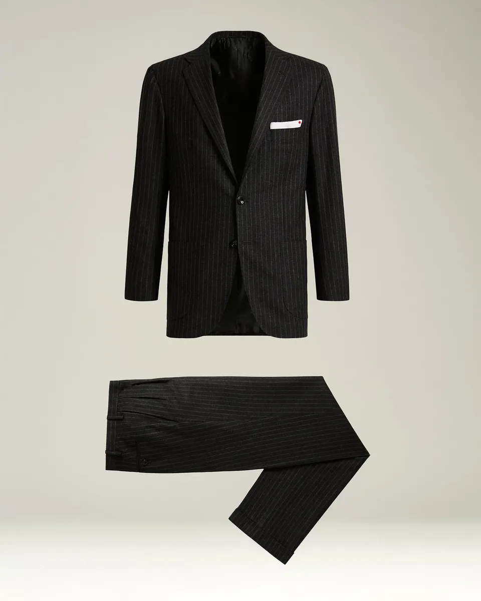 Kiton Suits Anzug Wolle Kaschmir Nadelstreifen Größe 50