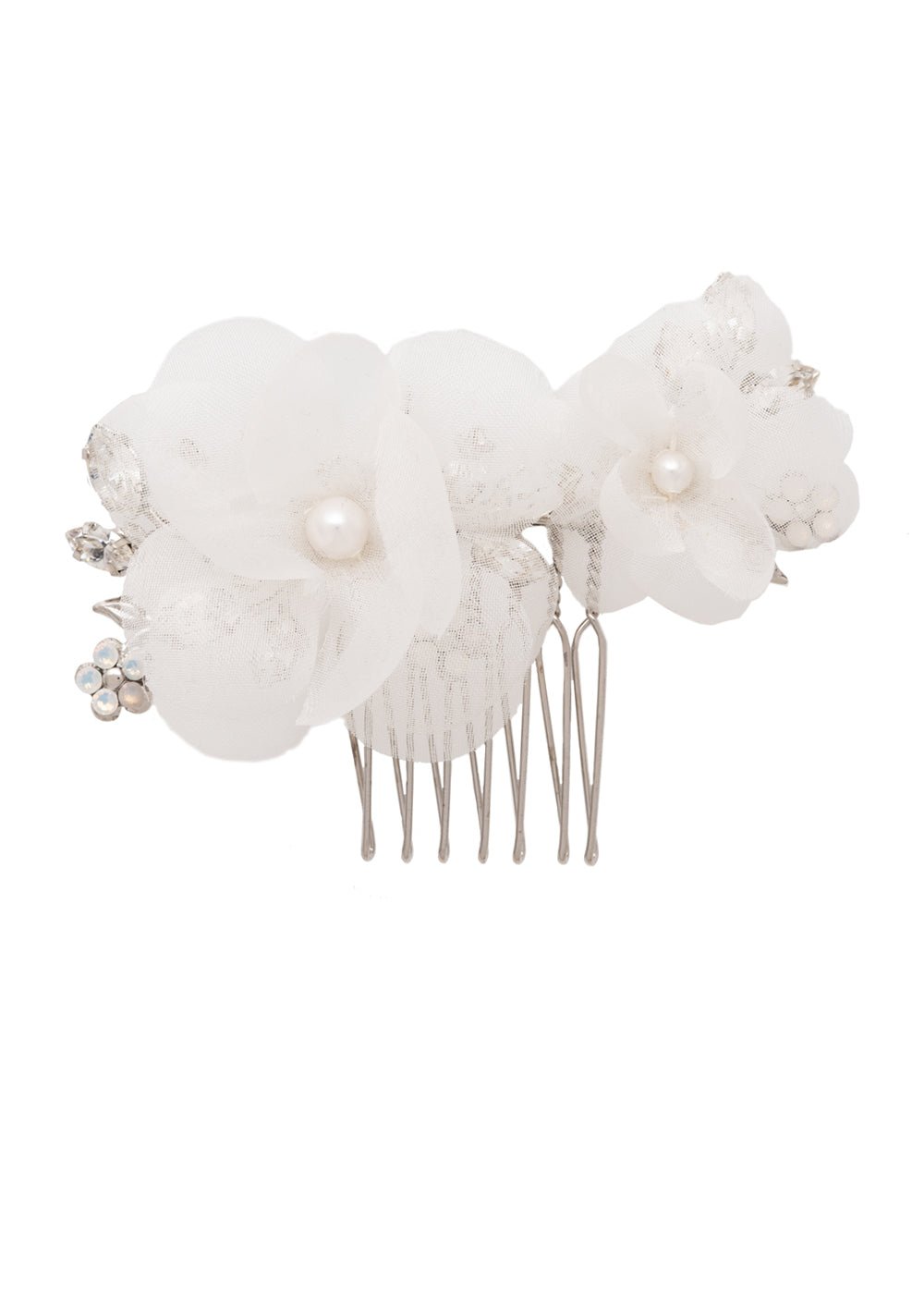 Elizabeth Bower Fabrique Small Comb Haarkamm Rhodium Ivory