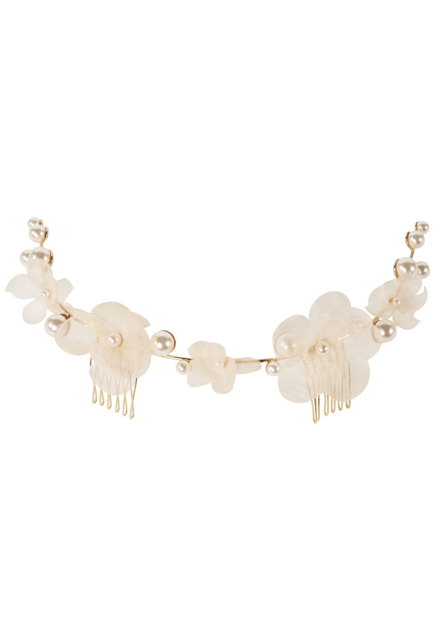Elizabeth Bower Flutter Pearl Garland Haarkamm Ivory