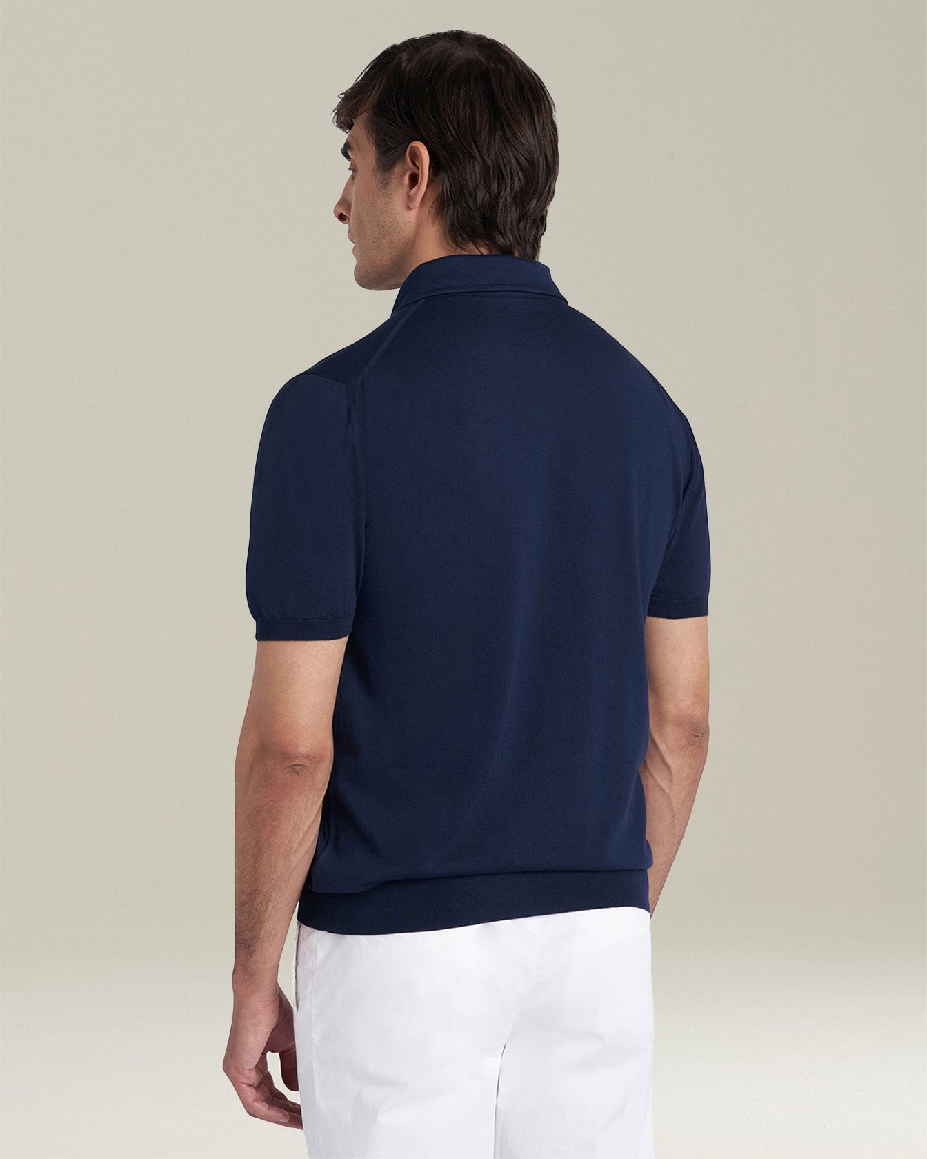 Kiton POLO COTONE Poloshirt Denim-Blau Ägyptische Baumwolle