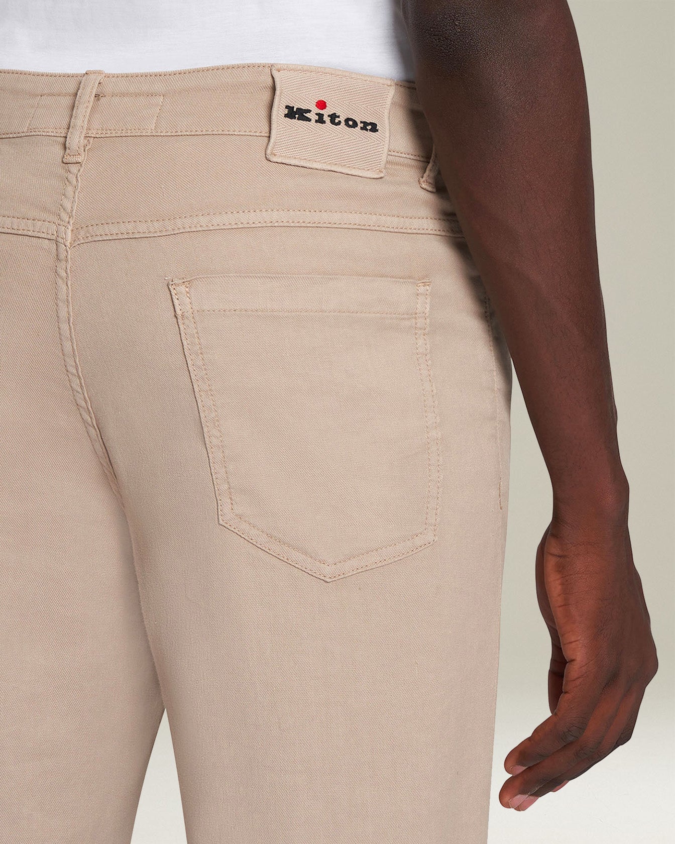 Kiton Carrot Five-Pocket Hose Beige Leinen Gr. 50