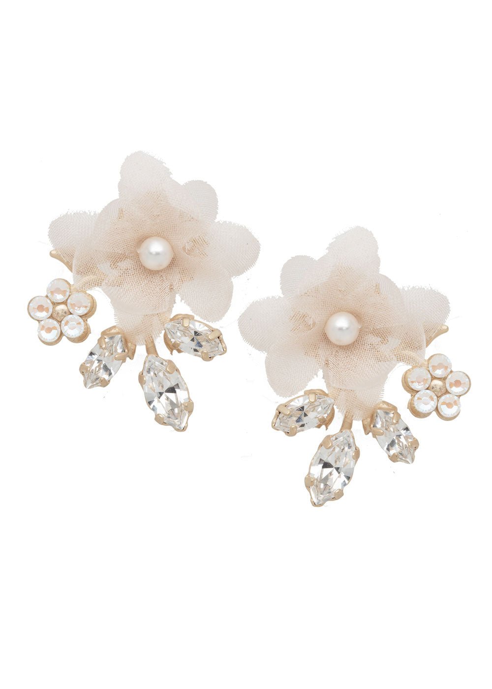 Elizabeth Bower Fabrique Stud Ohrstecker Seide Ivory
