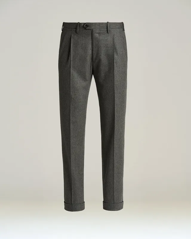 Kiton Wool Trousers Anzughose grau mit Falten