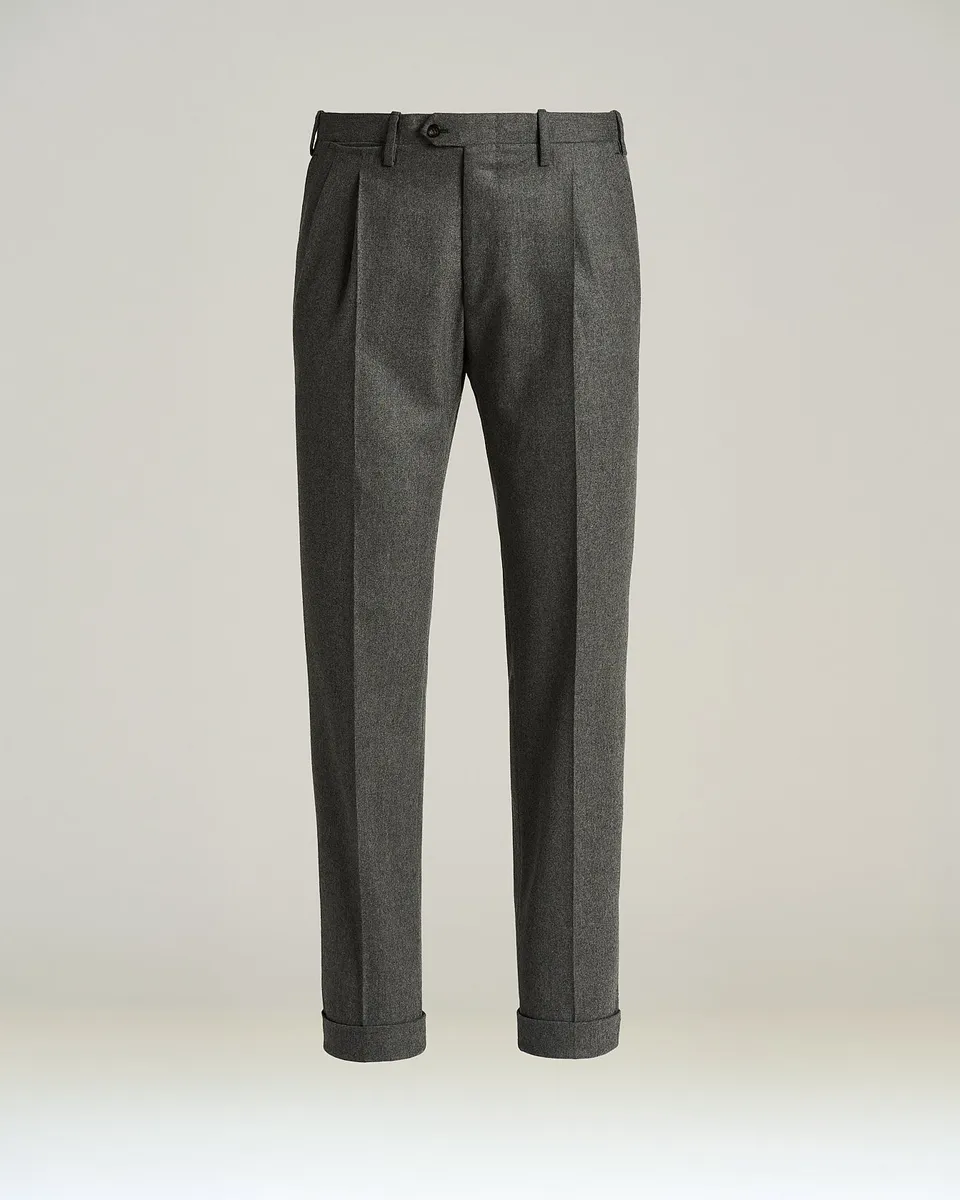 Kiton Wool Trousers Anzughose grau mit Falten