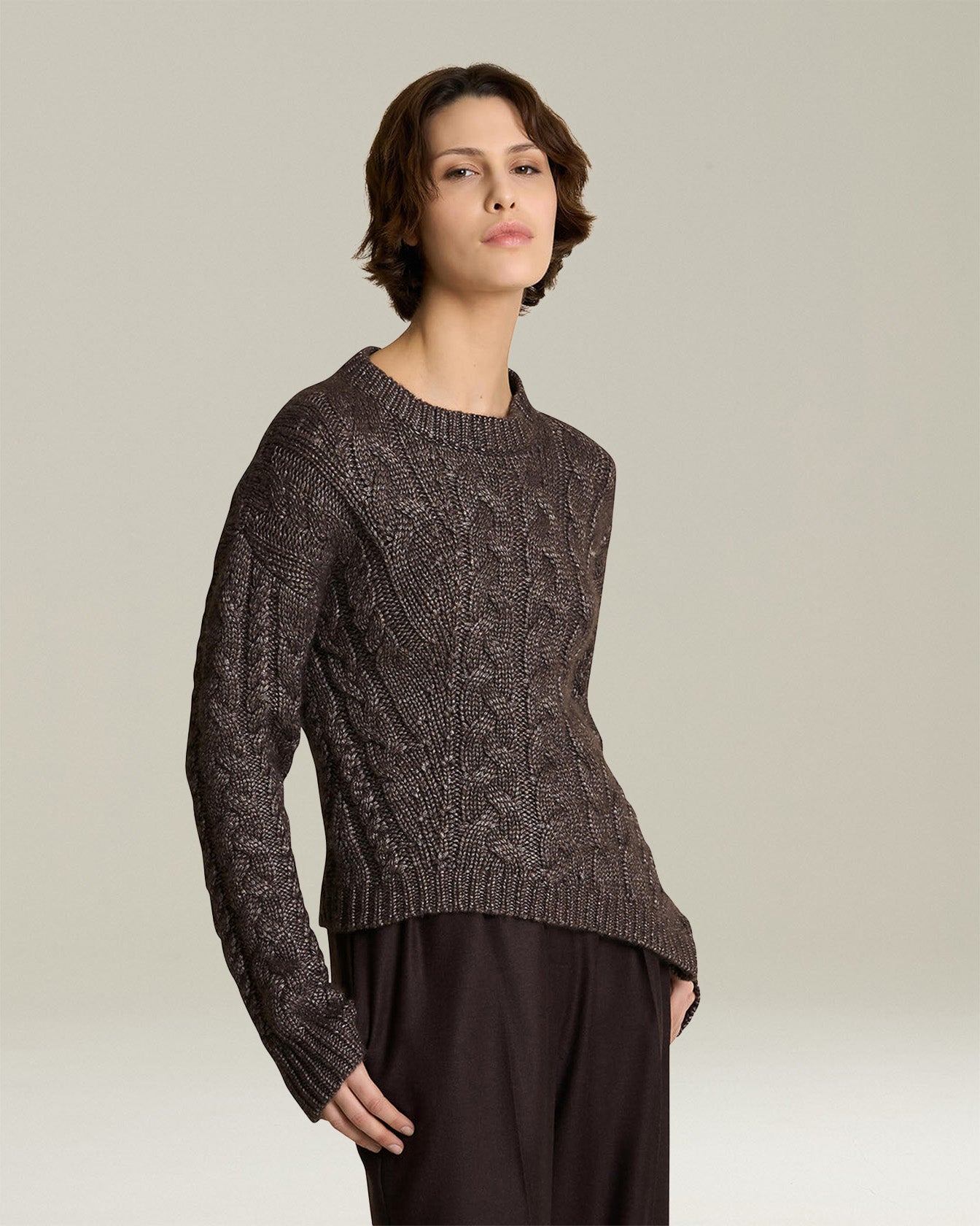 Kiton Kaschmir Seide Pullover Zopf Gr 44 navy