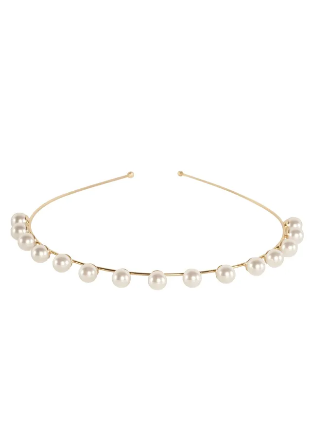 Elizabeth Bower Pearlette Haarreif Braut Rhodium Perlen
