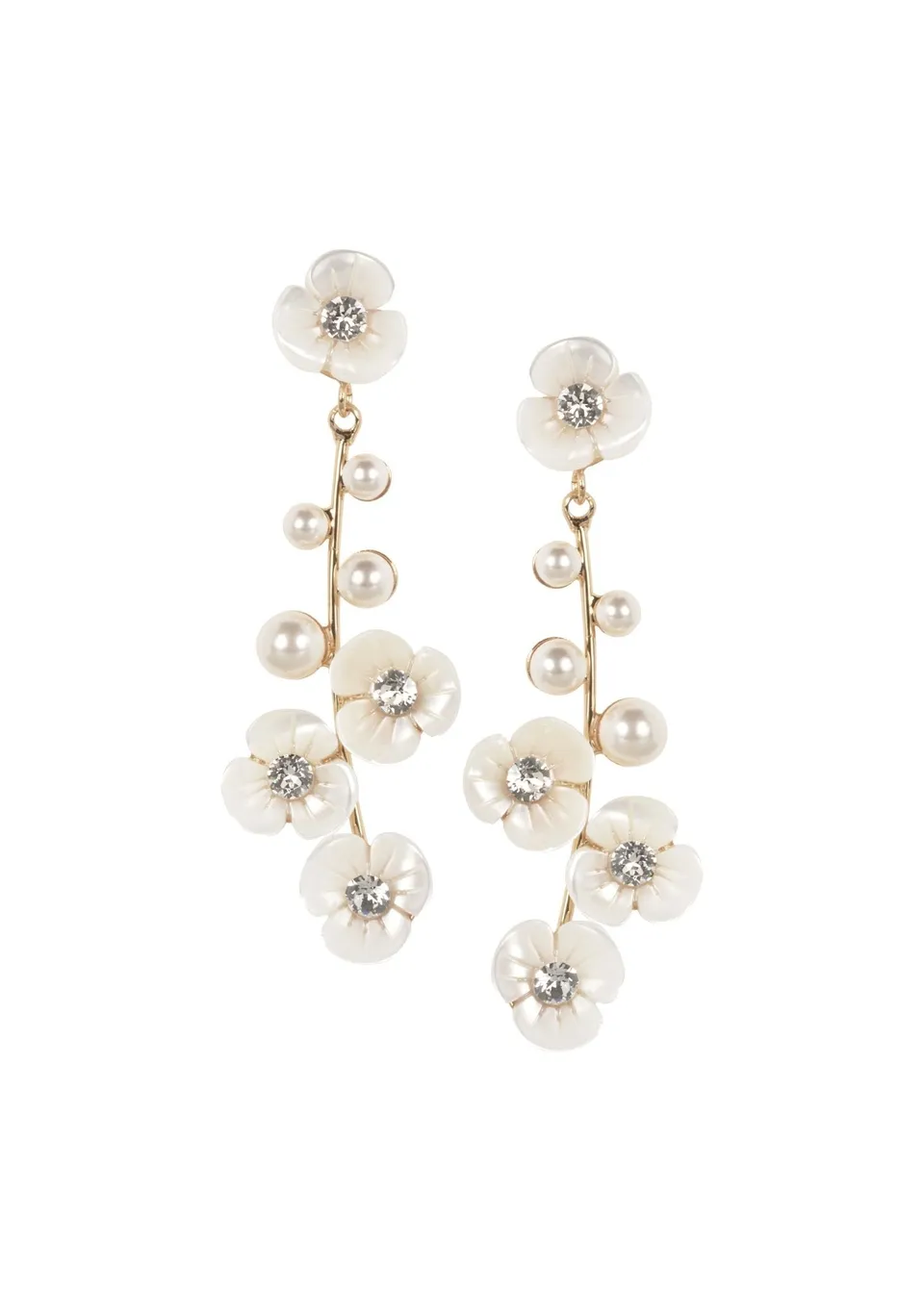 Elizabeth Bower Loretta Gold Braut Ohrringe Blumen Tropfen Stecker