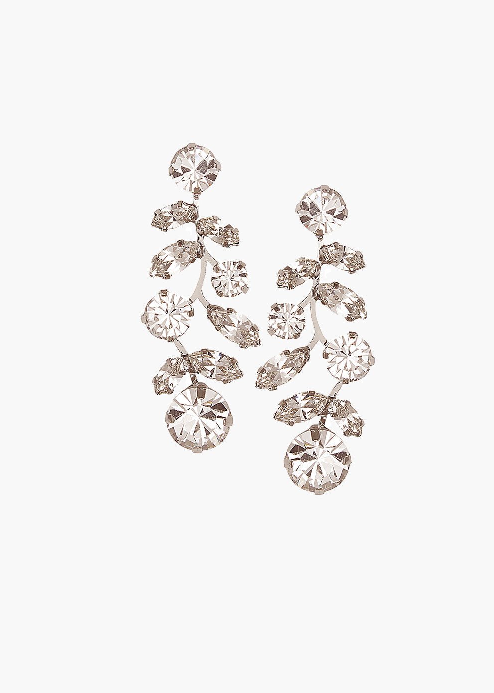 Elizabeth Bower Evie Crystal Hängeohrringe Rhodium Kristall