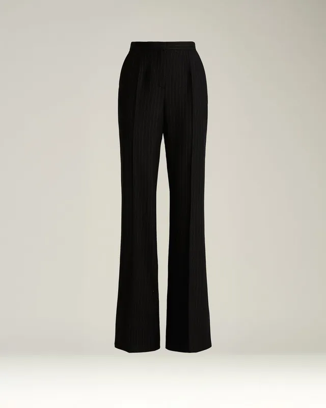 Kiton Trousers Woll Hose schwarz Nadelstreifen 40