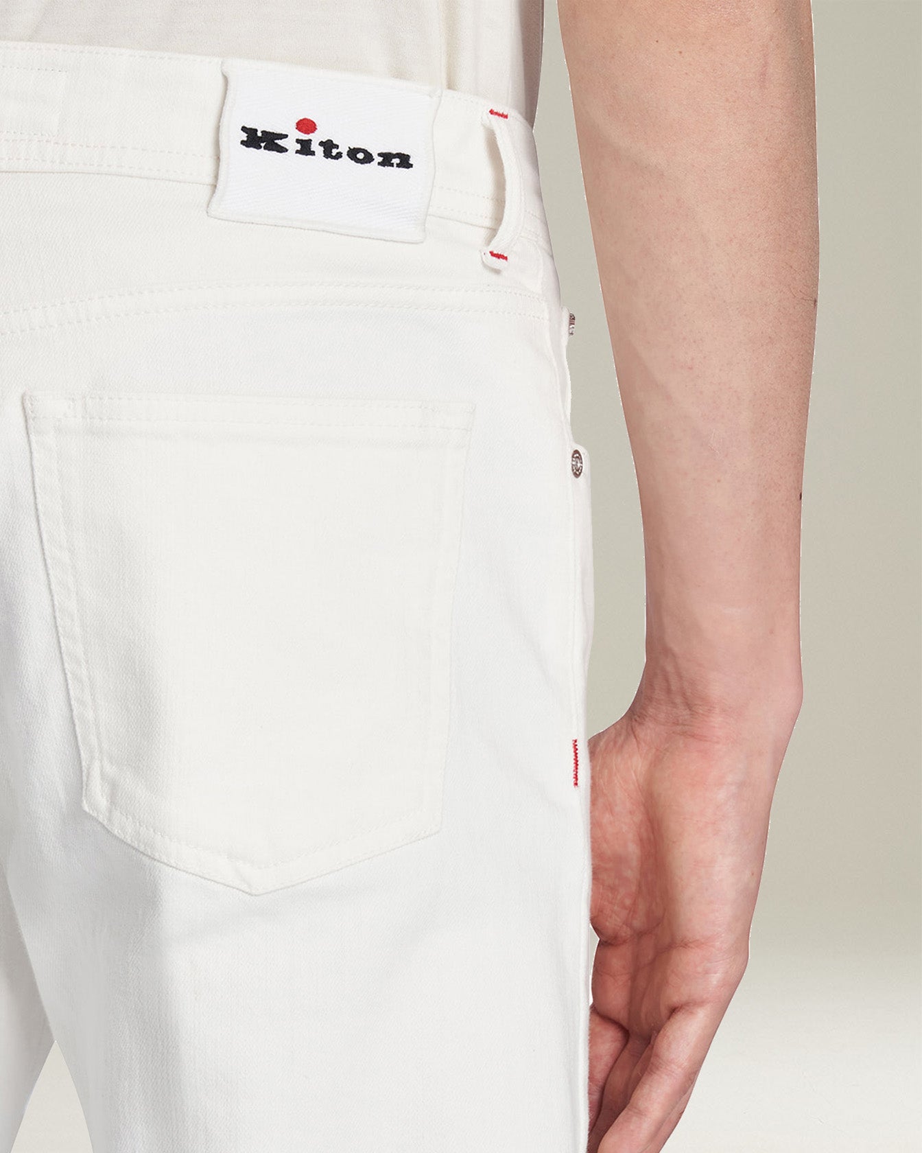 Kiton Jeans Slim Panna Bio-Baumwolle Größe 50