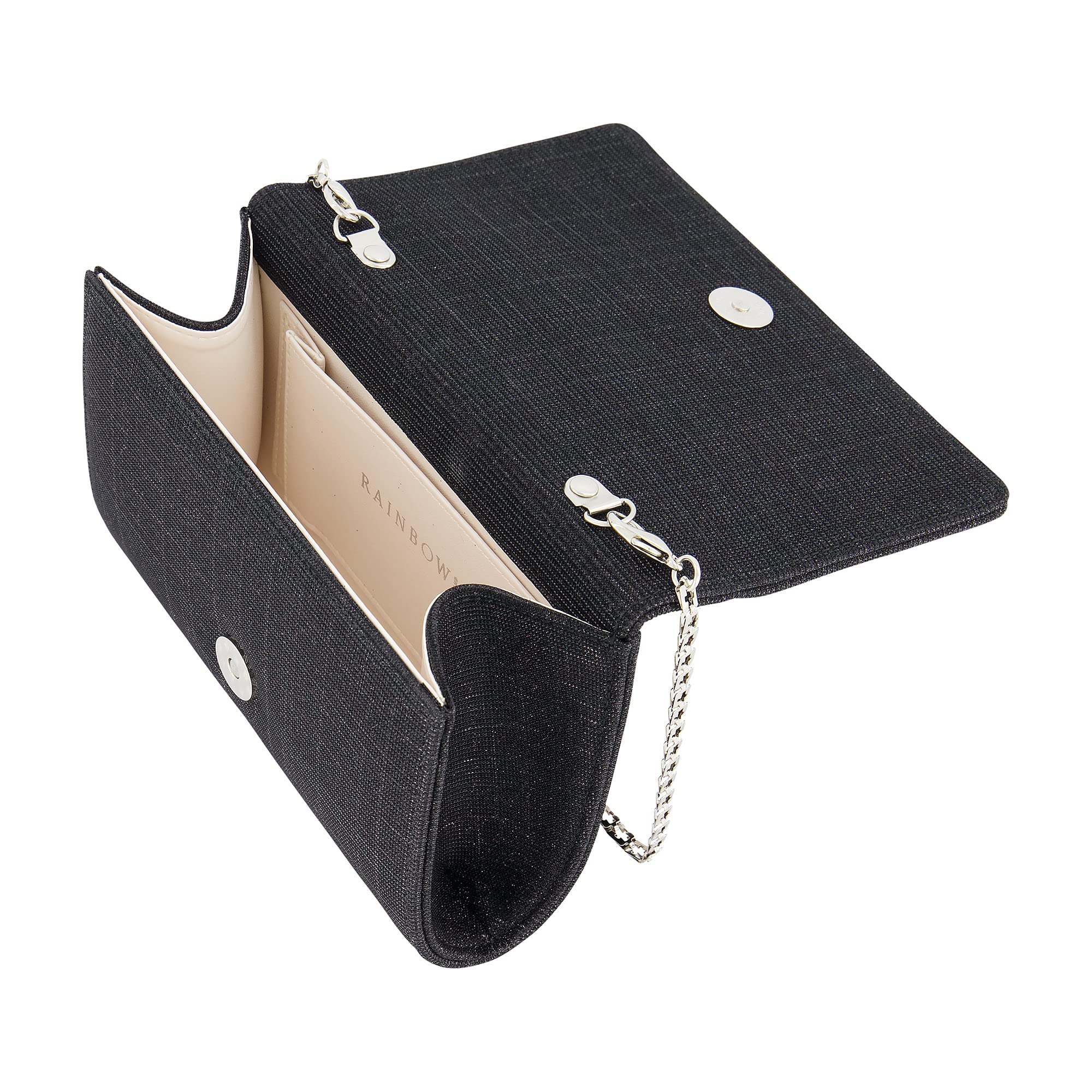Rainbow Club Dafina Brauttasche Black Metallic mit Kette