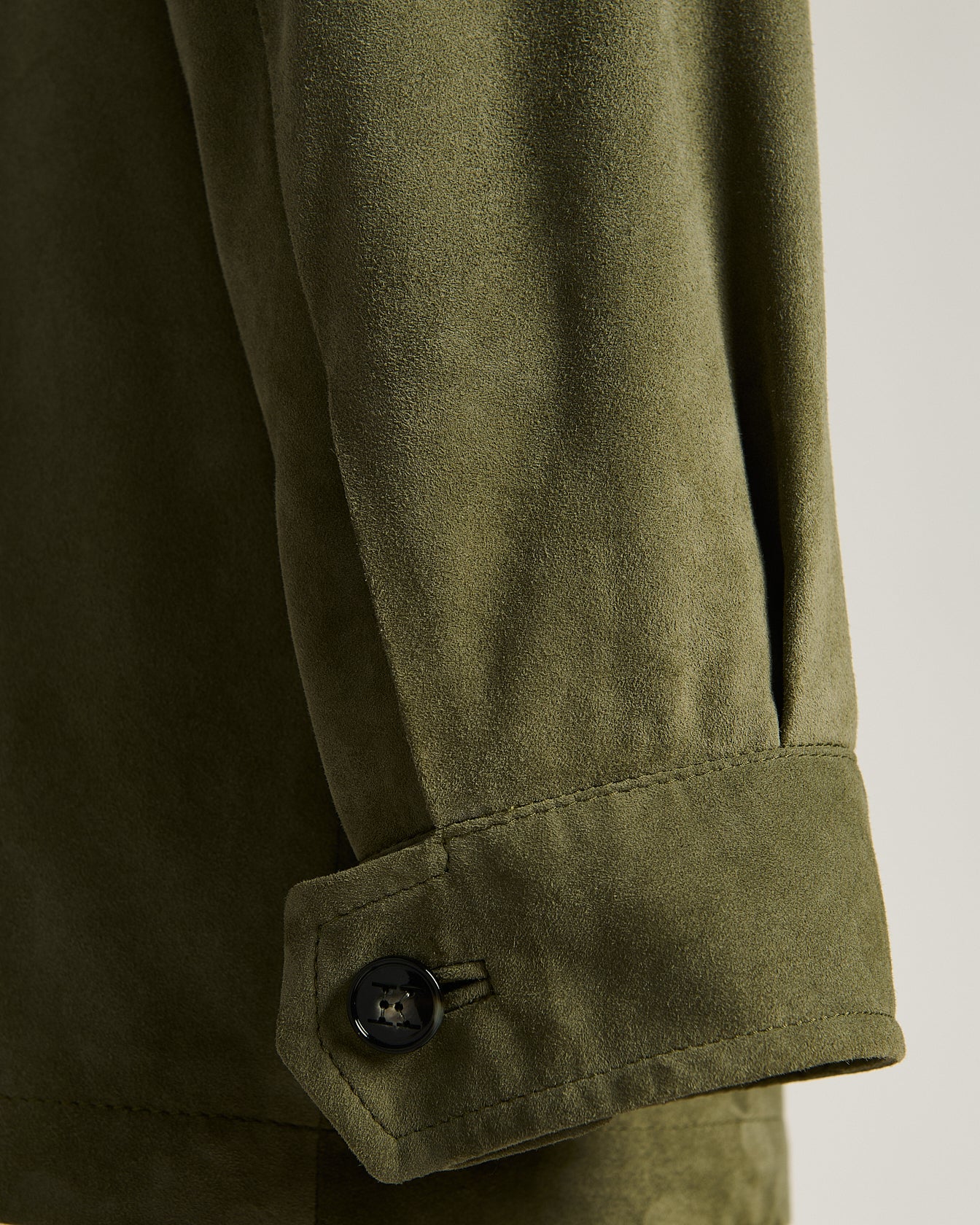 Kiton Outerwear Wildlederjacke grün Veloursleder
