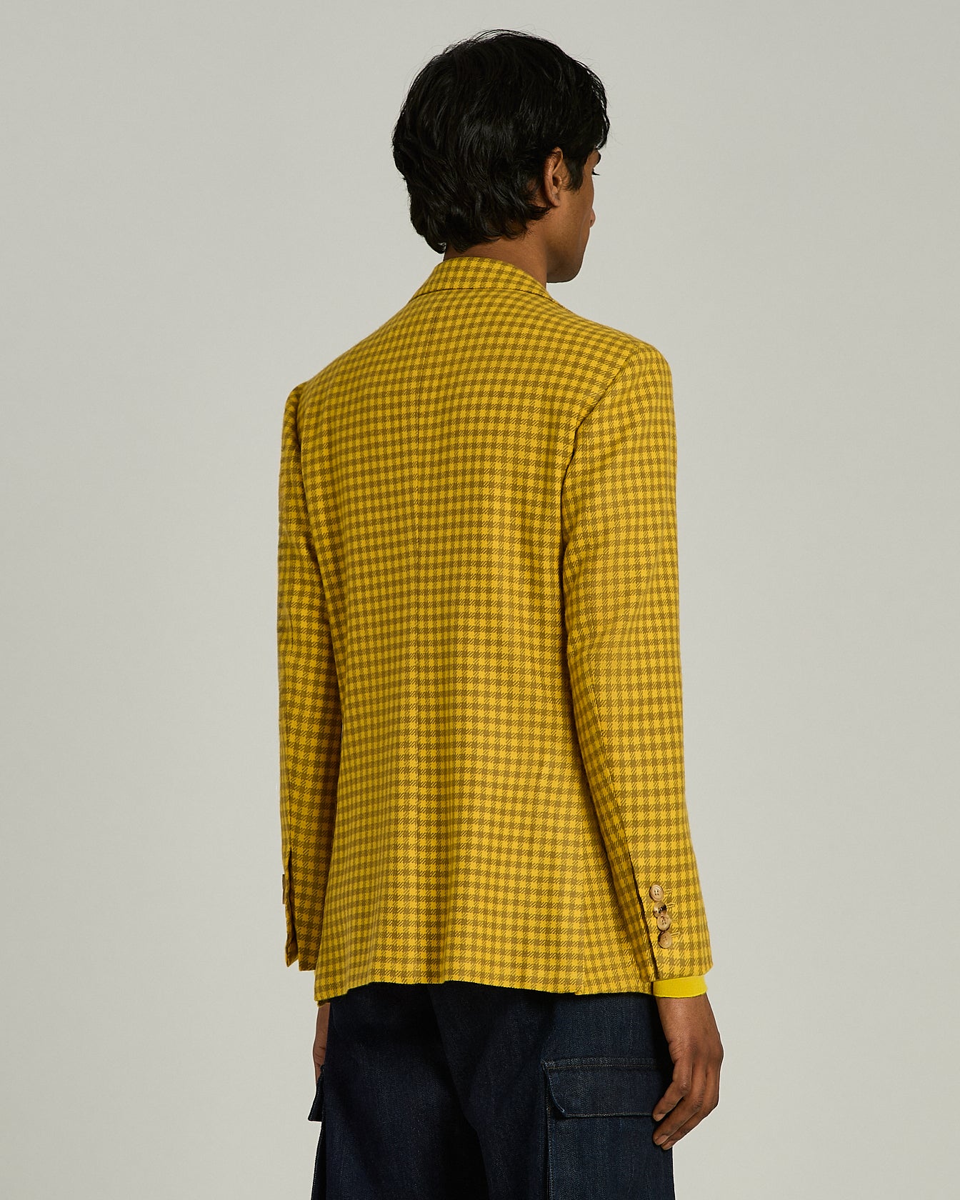 Kiton Jackets Yellow Pure Cashmere Sakko Gr. 50 Karo