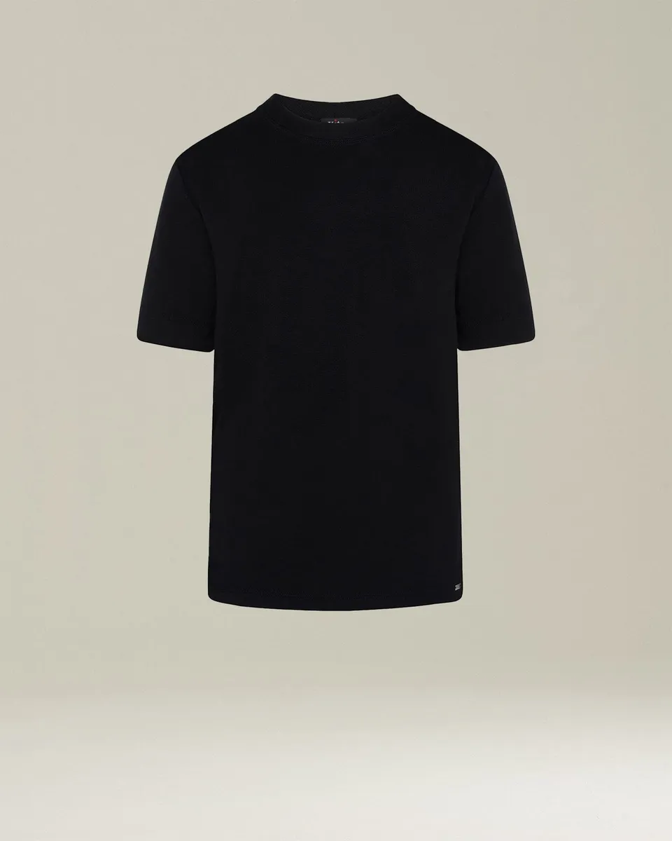 Kiton Essentials T-Shirt Viskose Schwarz Gr. 46