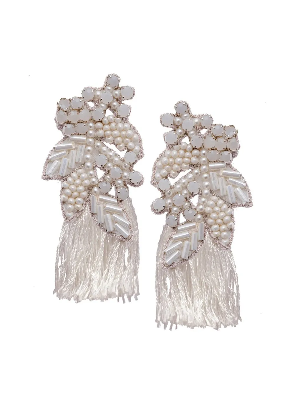 Elizabeth Bower Rosa Fringe Stud Stecker Braut Ohrringe Opal
