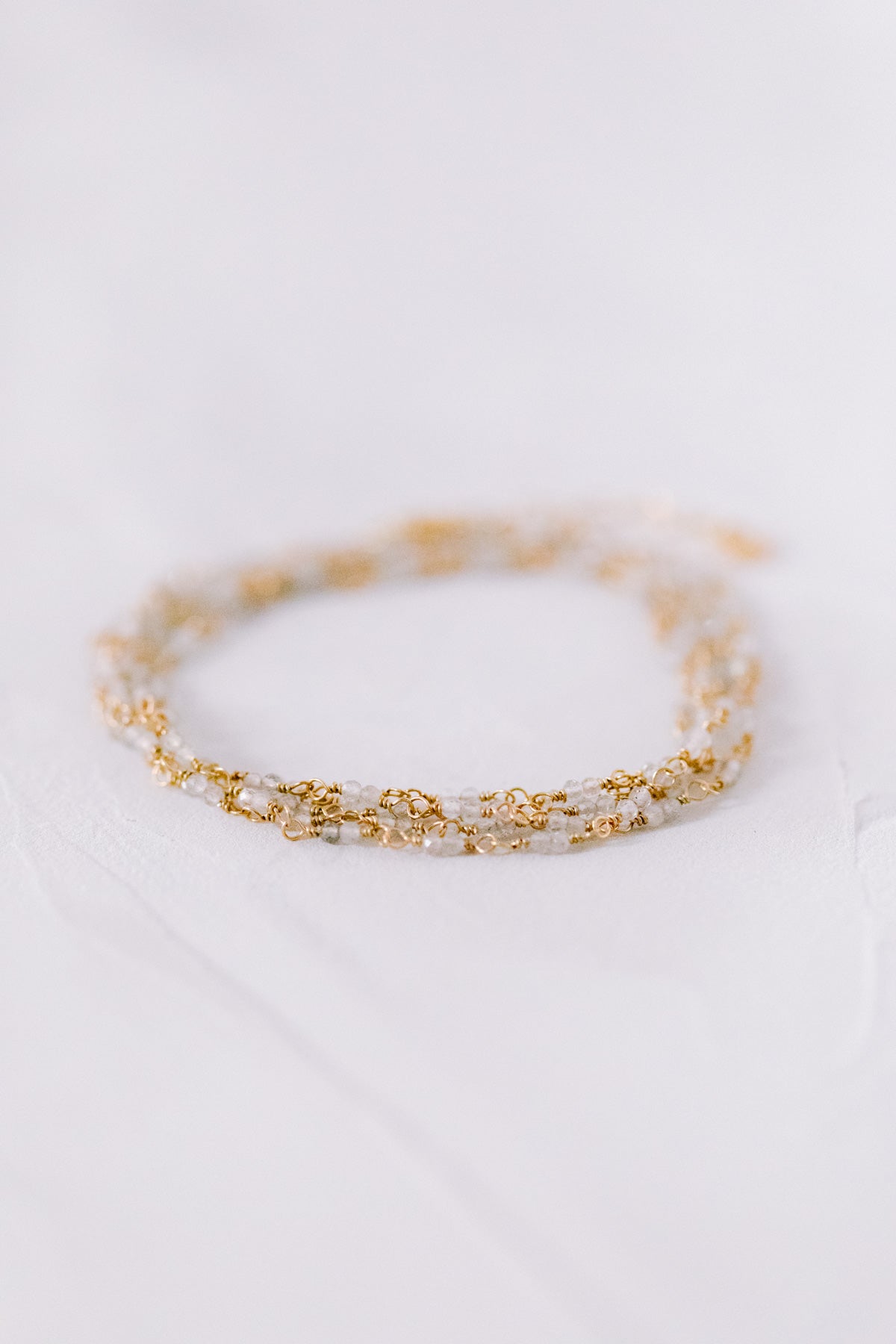 Juvelan Grey Blue Chamaleon Wickelarmband Gold 88 cm