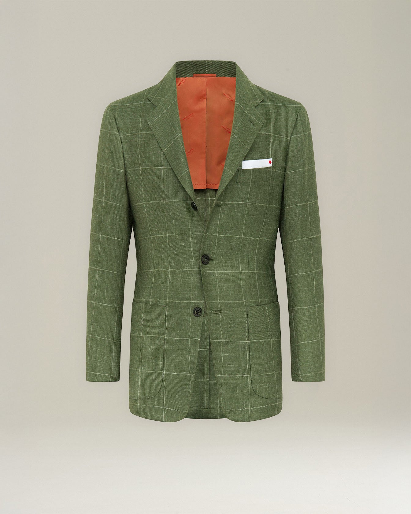 Kiton Jackets Karo Cashmere Blazer einreihig Seide Leinen