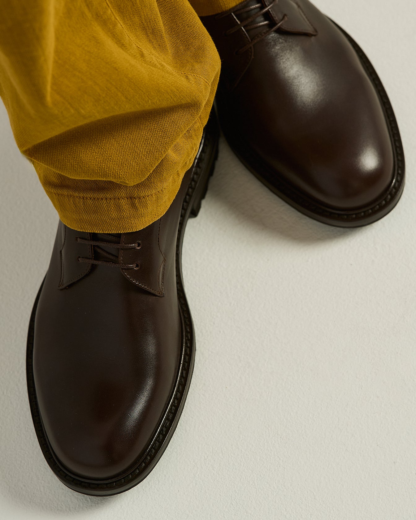 Kiton Shoes dunkelbraune Derby Lederschuhe Profilsohle Gr.42