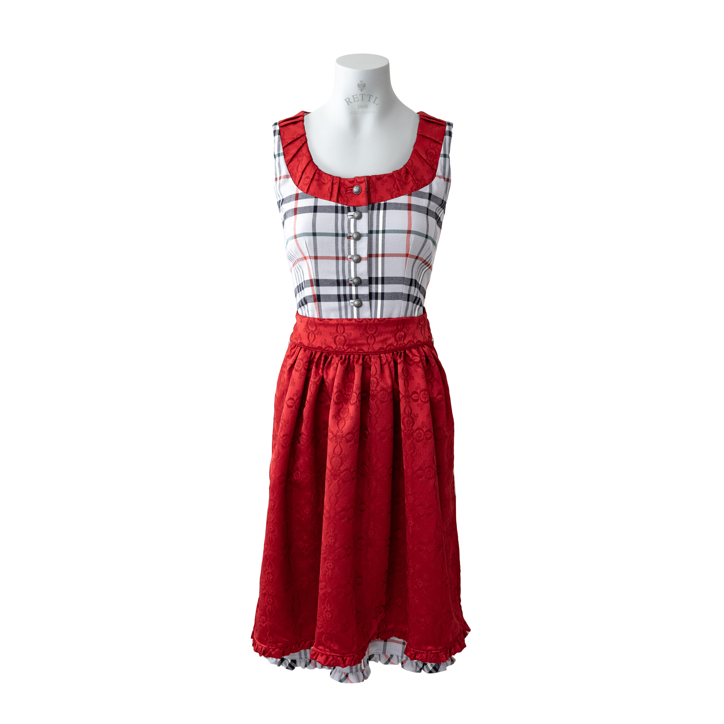 Rettl Peggy Damen Dirndl Housecheck stretch rot