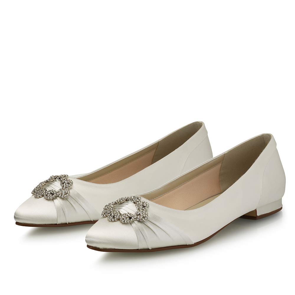 Rainbow Club Essentials Dulcie Ballerina Ivory Satin flach
