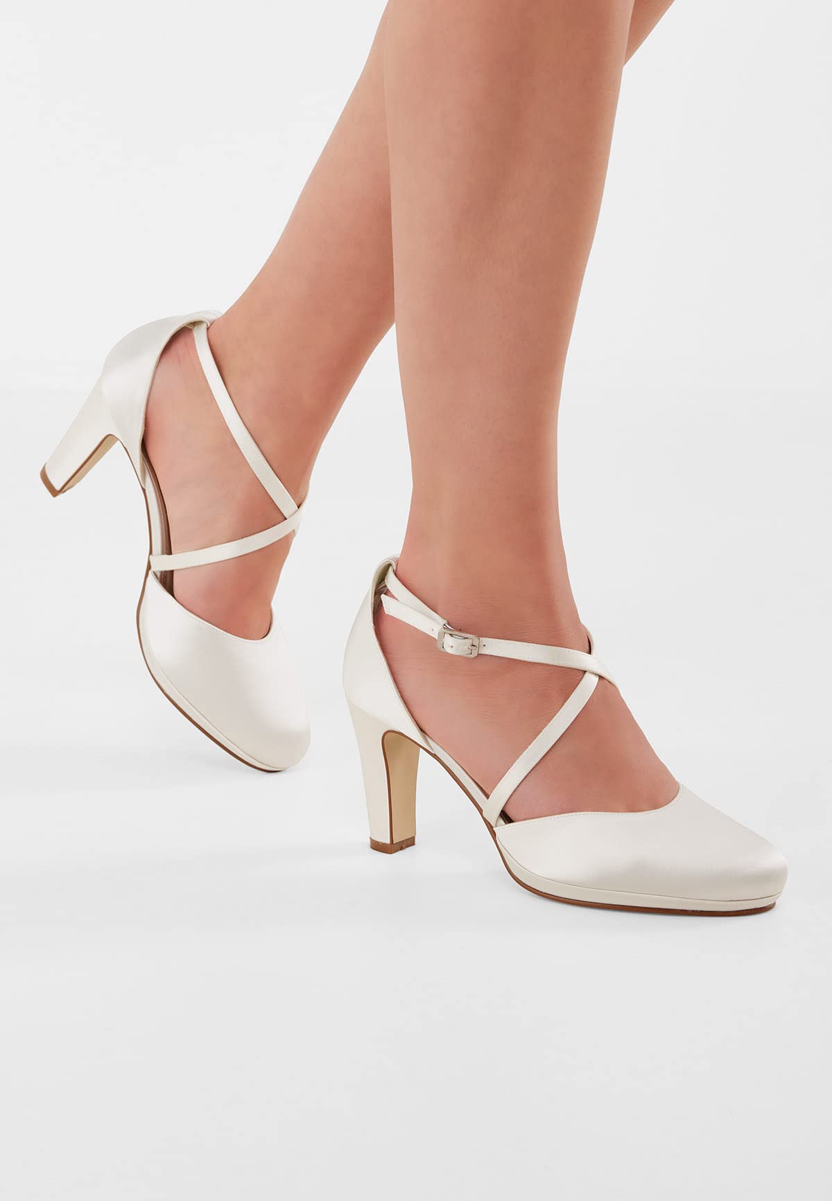 Rainbow Club Essentials Olaila Pumps Satin Ivory Blockabsatz