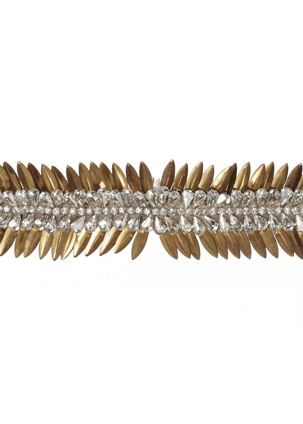 Elizabeth Bower Spike Brautgürtel Kristall Seide Gold