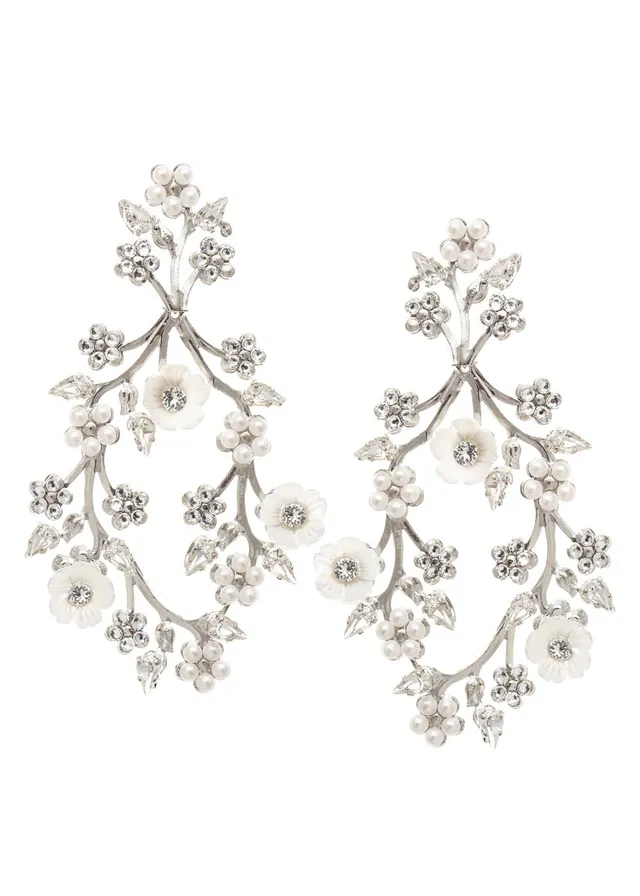 Elizabeth Bower Sakura Blossom Ohrringe Rhodium Perlmutt