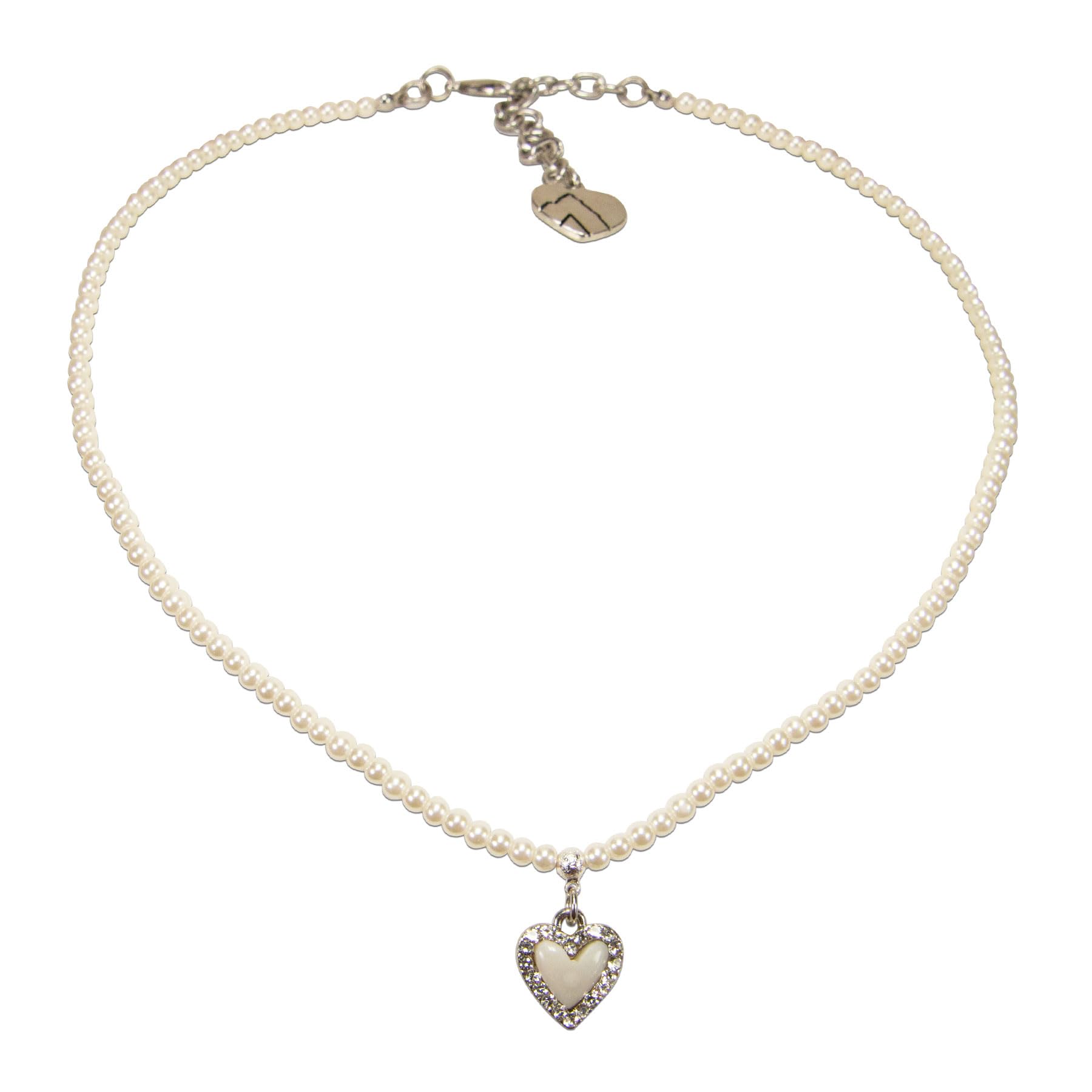 Alpenflüstern DAHEIM DHK345 Perlenkette creme-weiß Herz