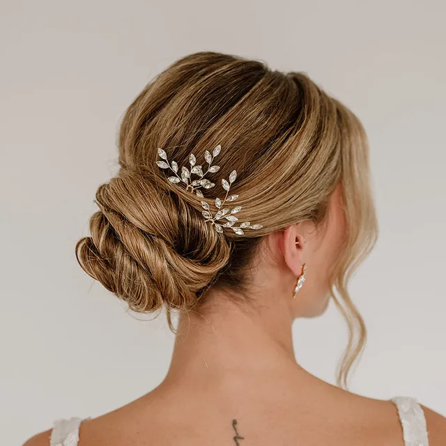Perlenbräute Haarschmuck Leni Haarnadeln Silber Kristall