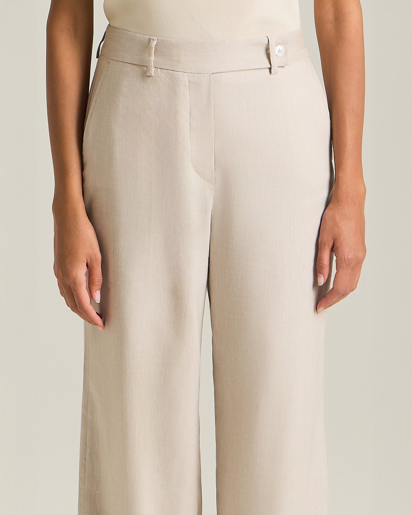 Kiton Leinenhose Viskose gerade weit Gr. 40