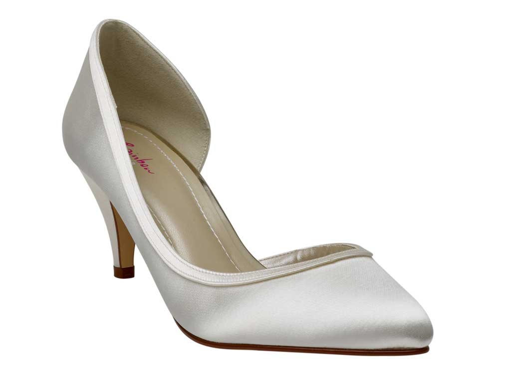 Rainbow Club Timeless Abbie Pumps Elfenbein Satin niedriger Absatz