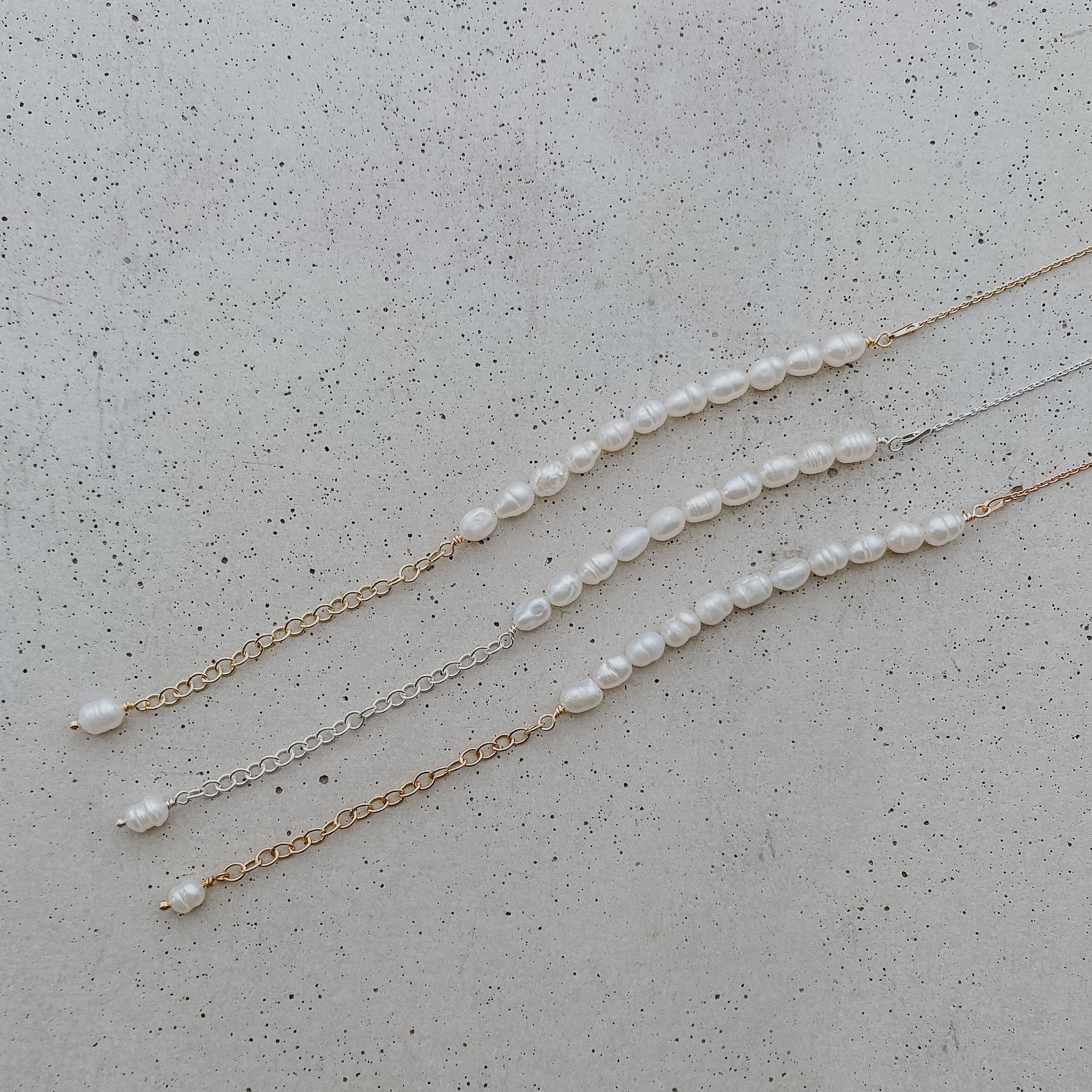 Perlenbräute Linn Armband Gold Süßwasserperlen 16-19cm