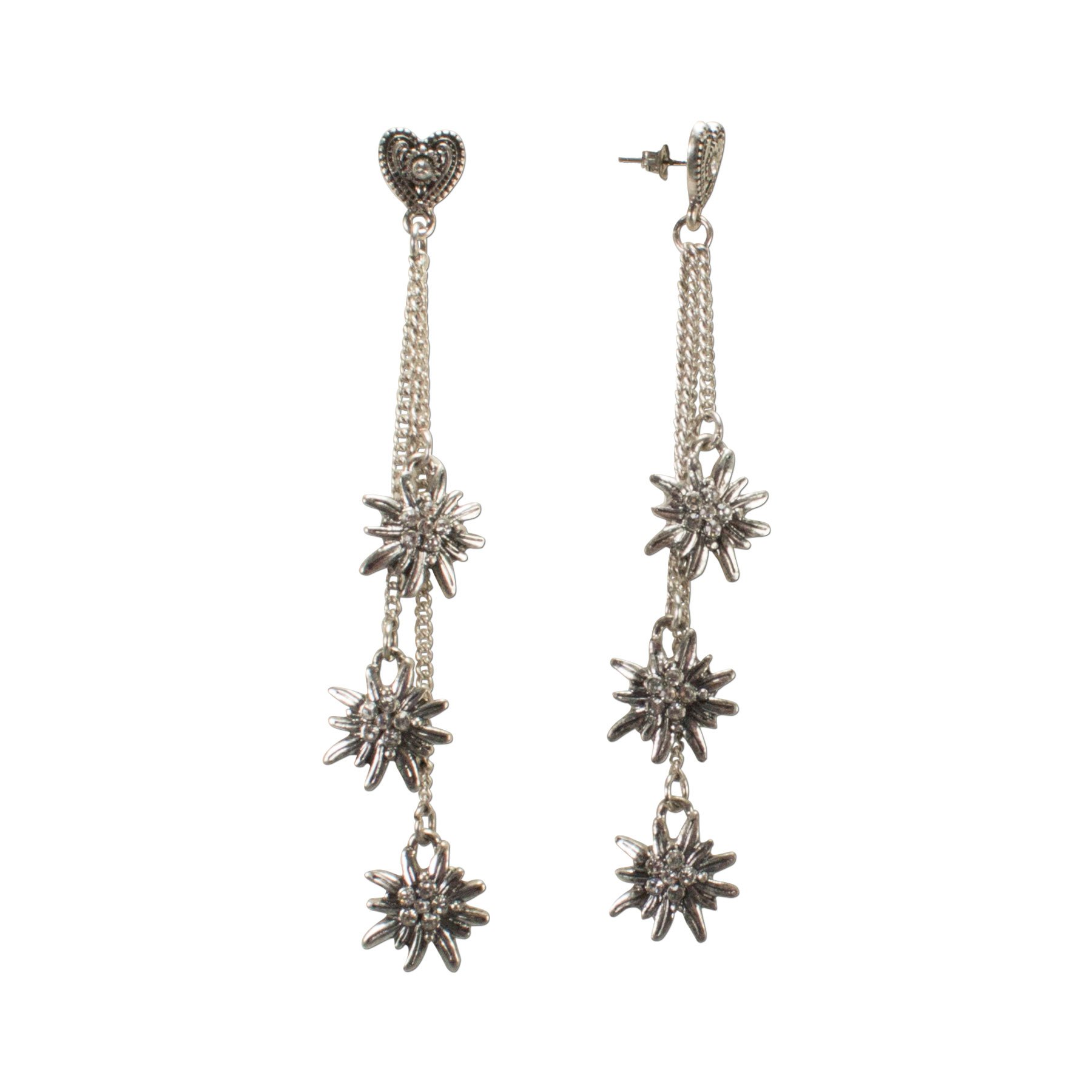 Alpenflüstern DAHEIM DOR040 Trachten-Ohrstecker antik-silber Strass