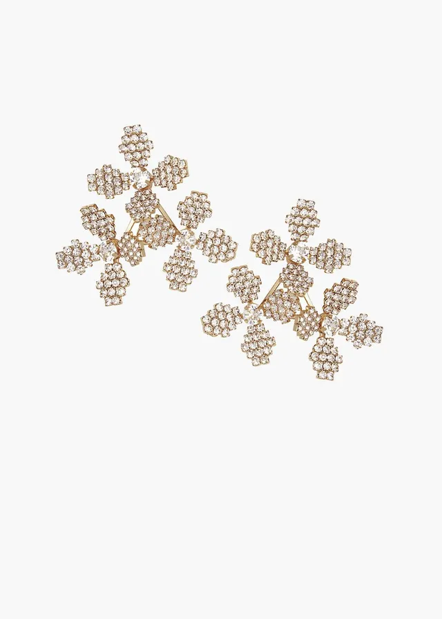 Elizabeth Bower June Bud Cluster Ohrringe Gold 40mm Kristall