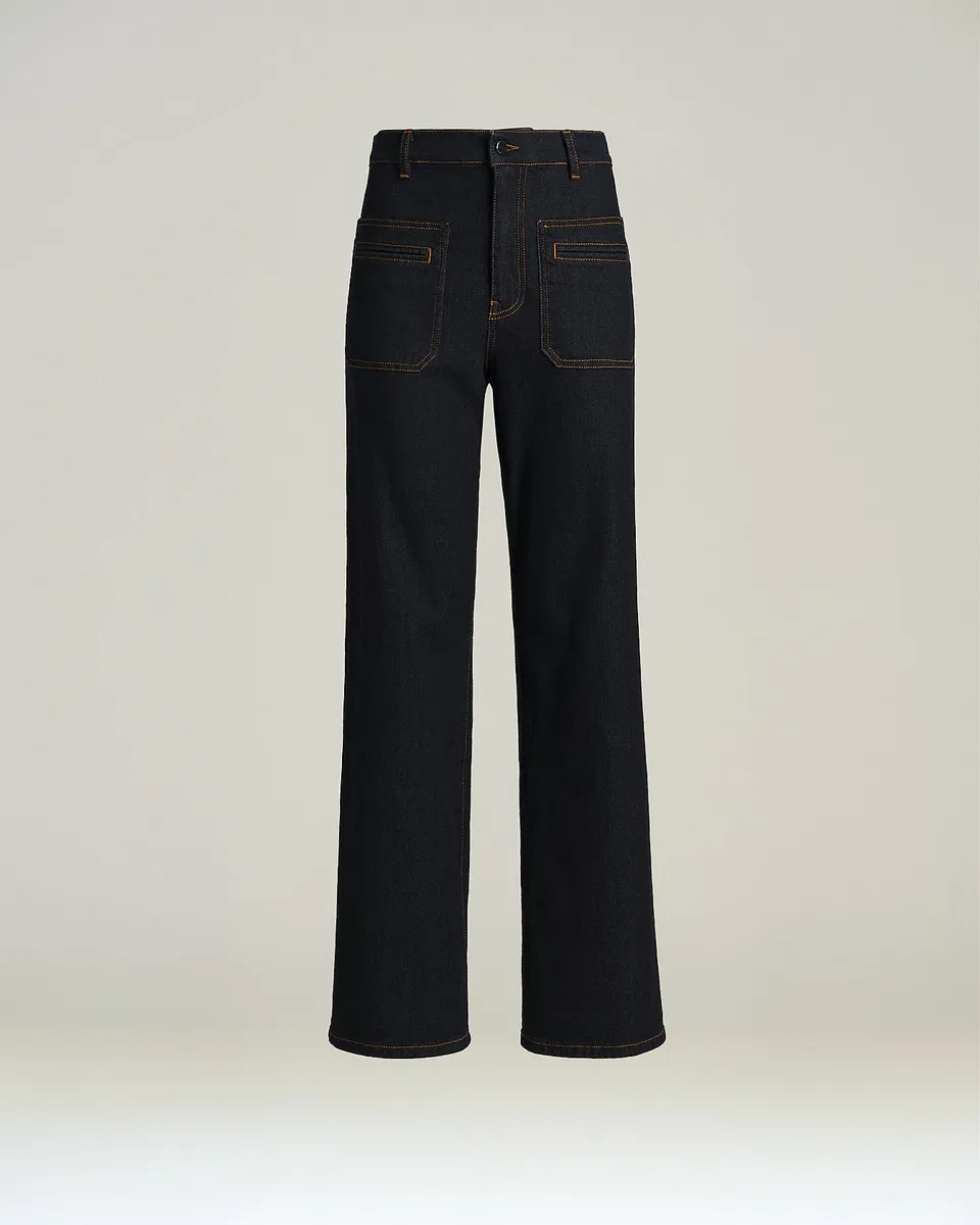 Kiton Trousers Dark Blue Cotton Hose Gr.44 Denim Stretch
