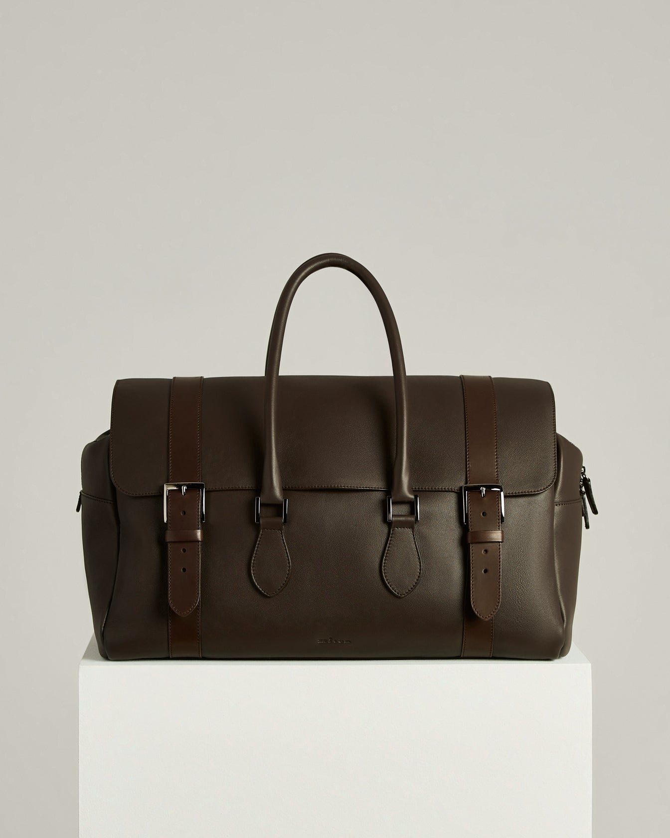 Kiton Bags Weekend Holdall Reisetasche Braun Kalbsleder