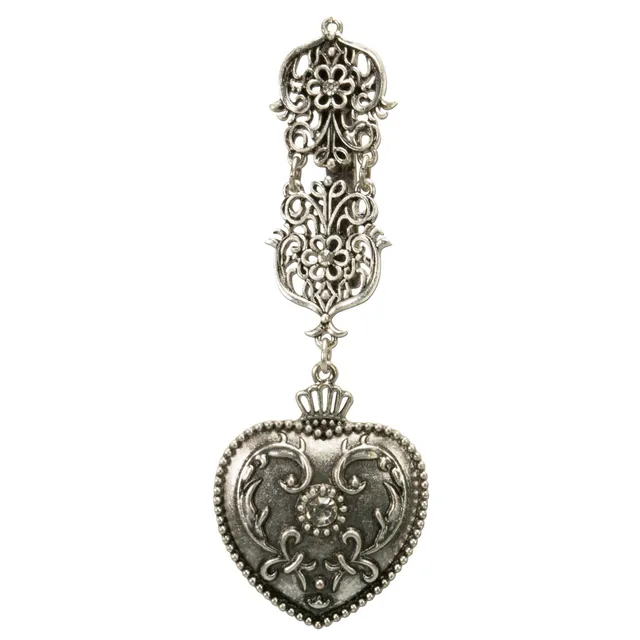 Alpenflüstern DAHEIM Schürzenstecker Herz altsilber 10cm